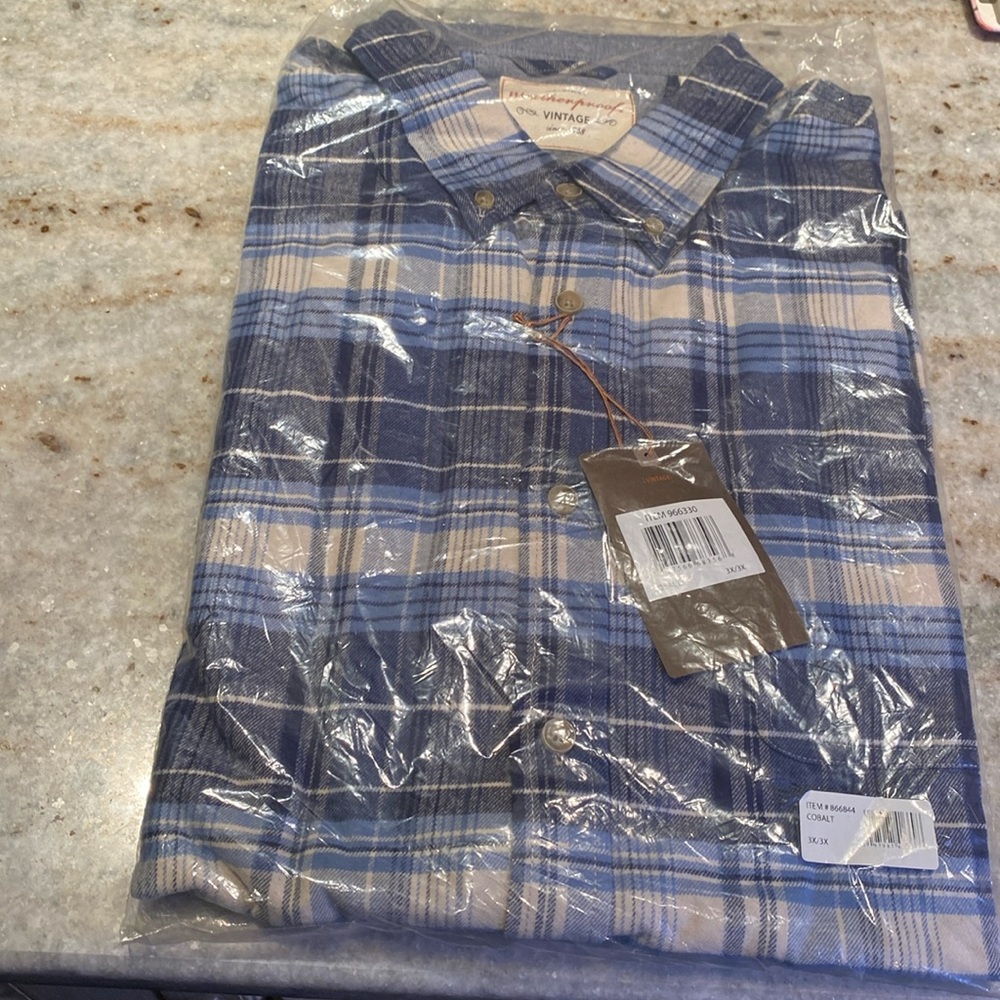 Weatherproof long sleeve flannel shirt. 3X Brand new.